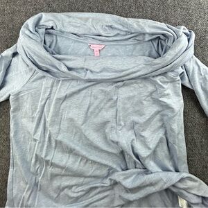 Lilly Pulitzer Belinda One Shoulder Long Sleeve Top Womens Size XL Light Blue